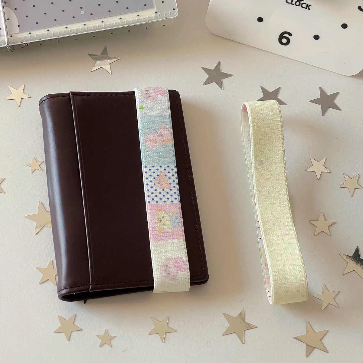 WAKAWAKA Elastic Strap for A7 M5 Cute Dot Decoration Planner Notebook Storage Accessory Kawaii INS Style Straps for Scrapbookin