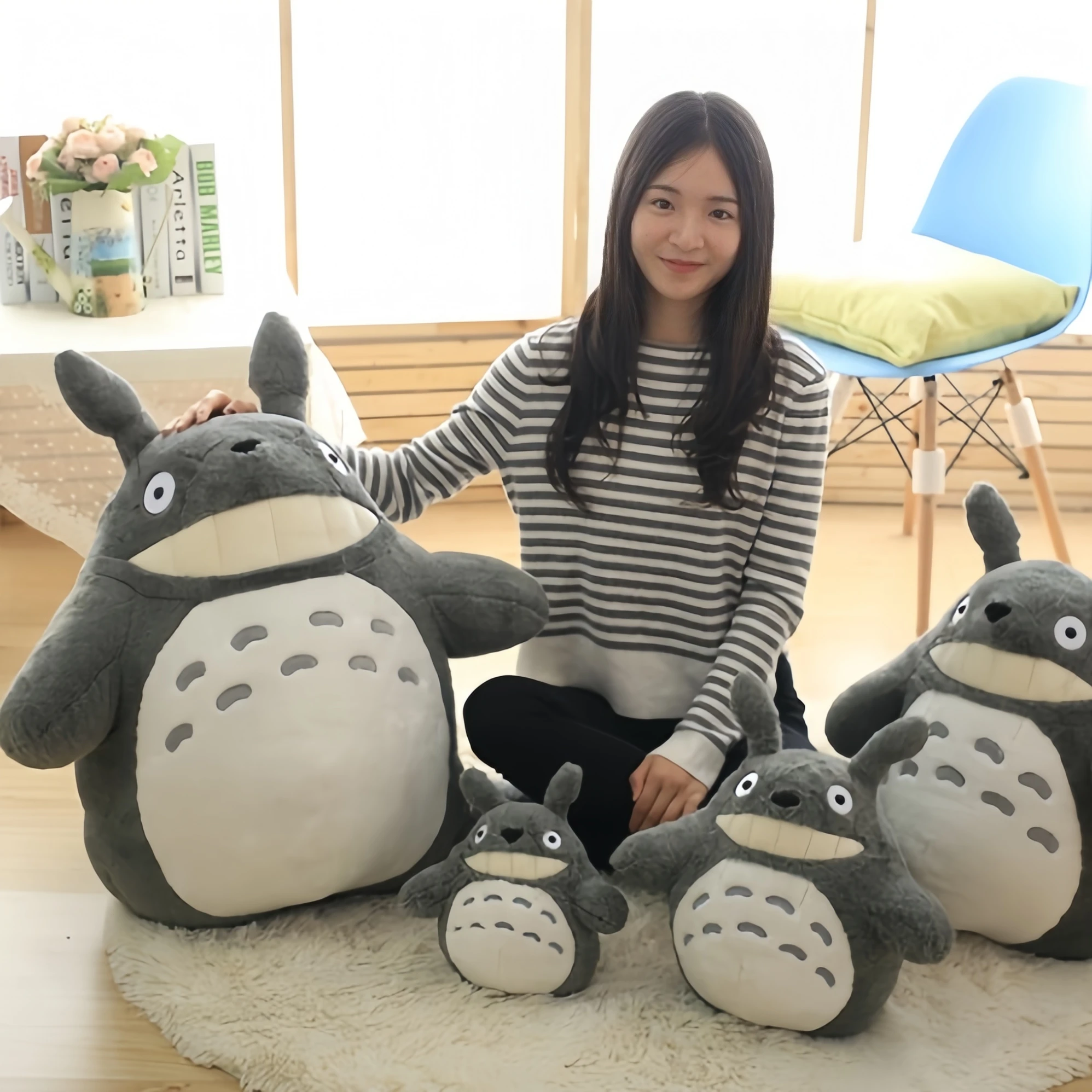 Lotus Leaf Totoro Plush Toy Cushion Snag Totoro Stuffed Doll Movie Anime Totoro Throw Pillow Sofa Bed Room Decor Xmas Gift