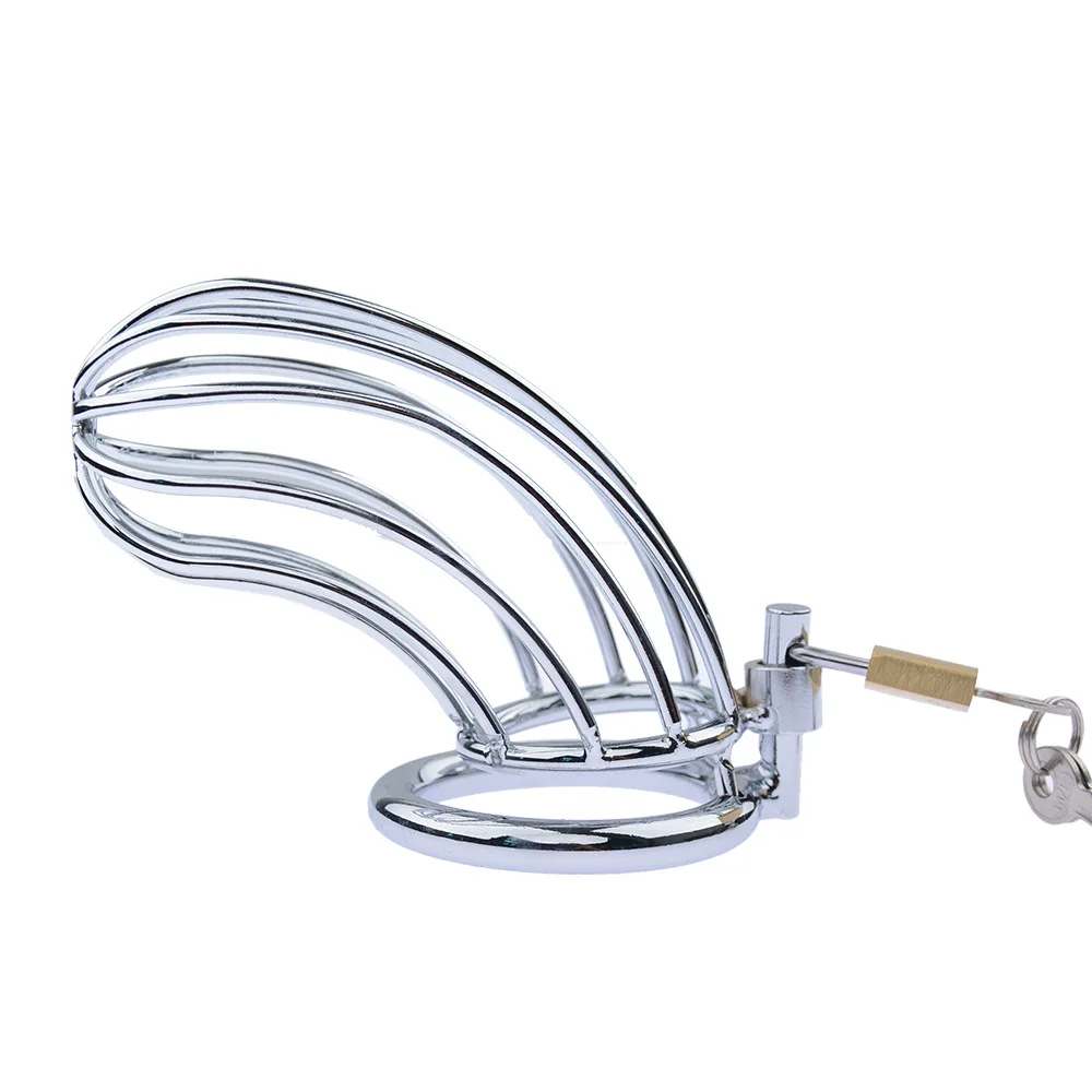 Stainless Steel Lockable Penis Sleeve Metal Penis Ring Bondage Chastity Cage Lock Cock Cage Sex Toys For Men Chastity Device