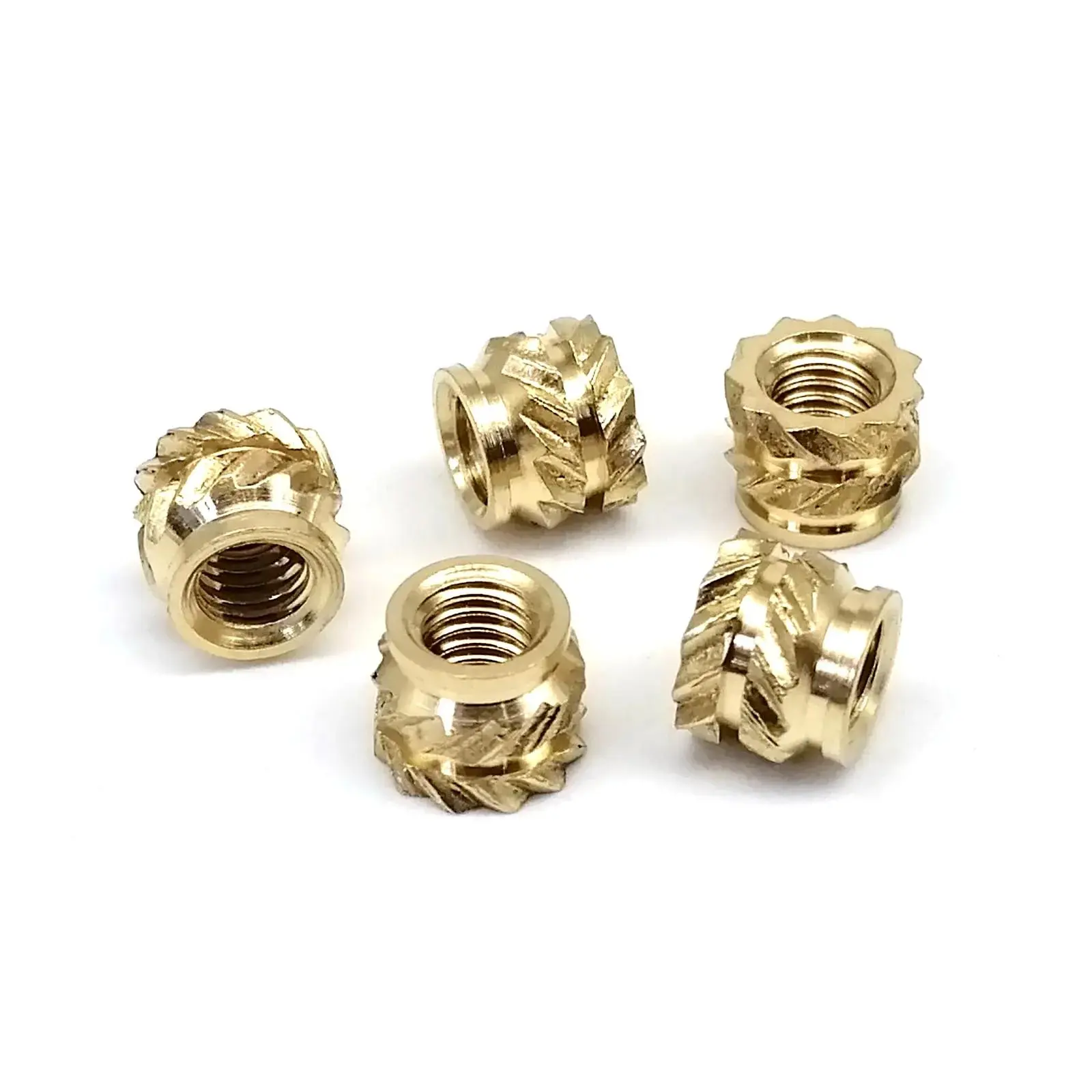 50/100pcs M2 M2.5 M3 Solid Brass Insert Nut Embedment Copper Nut for Hot Melt Heat Injection Molding Double Twill Knurled Thread