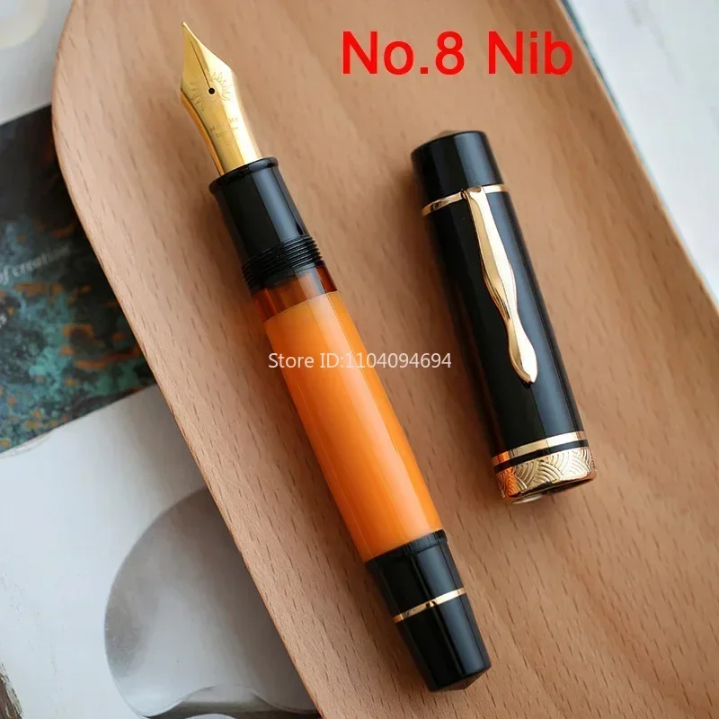 

New MAJOHN P139 Large Piston Filler Fountain Pen No.6/8 EF/F/M Nib Retro Rubber All Copper Piston Structure Writing Gfit Pen