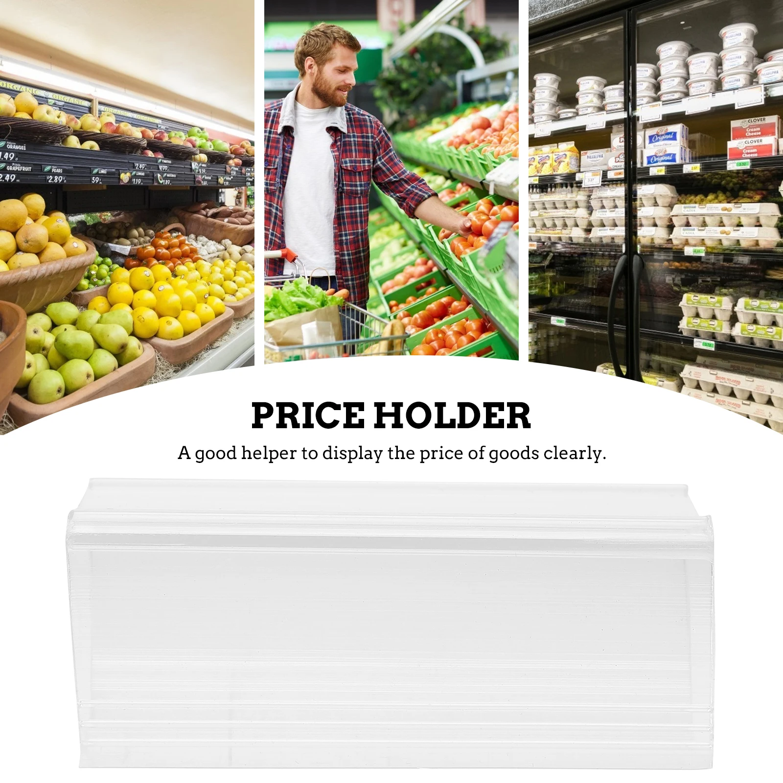 

40 Pcs Price Tag Accessories Plastic Retail Shop Display Holders Label Rack Supermarket Store Supplies Shelving