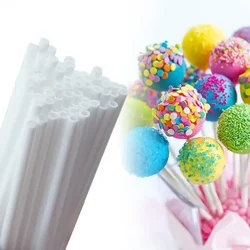 100Pc Plastic Lolly Stro Stick Witte Diy Bakaccessoires Mal Cake Chocolade Suiker Candy Lollypop Food Grade Bakgereedschap