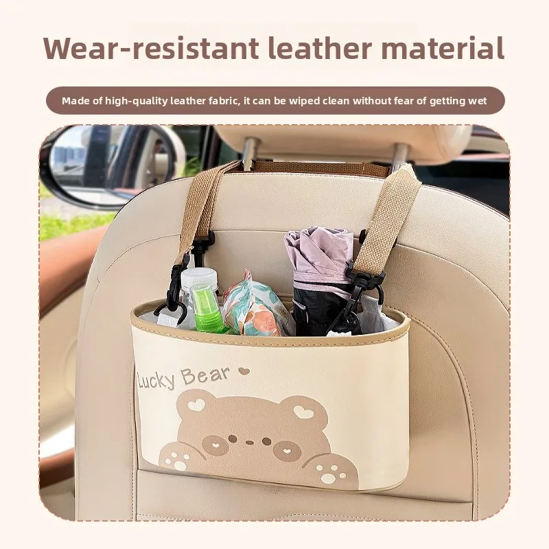 Car seat back storage bag, creative and cute car hanging storage bag