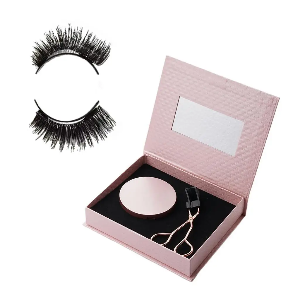 2 Pairs Magnetic EyeLashes With Magnetic Eyelash Curler Women Makeup Lashes Reusable Cosmetics 3D Natural False Y8D0