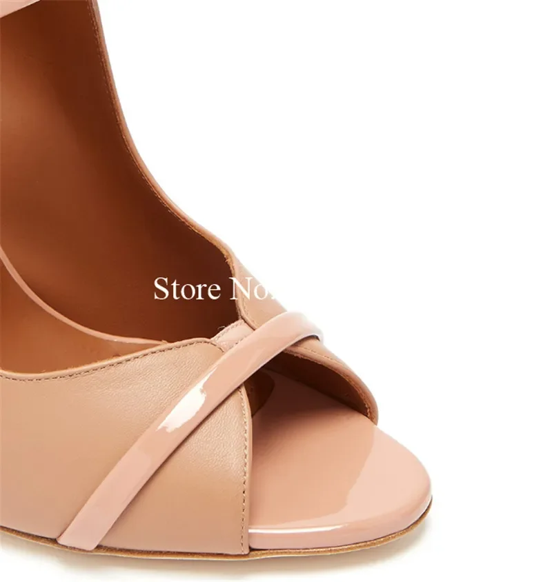 Nude Double Straps Sandals Women Summer Ankle Strap Back Zipper Peep Toe Custom Party Shoes Office Lady Elegant Dress sandals view 4