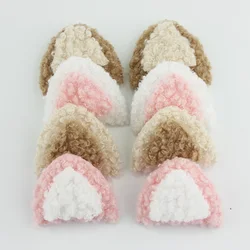 32 pz 3.5*4cm fatto a mano orsacchiotto peluche orecchio di gatto imbottito Appliques per fai da te copricapo tornante artigianato decorazione vestiti accessori