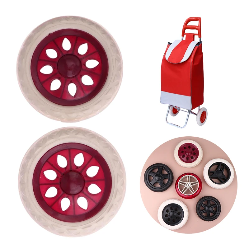 2Pcs Wear-Resistant Anti-Slip Shopping Cart Tire Wheels Flexible Wheelchair Caster Replacement For Travelling Trolley