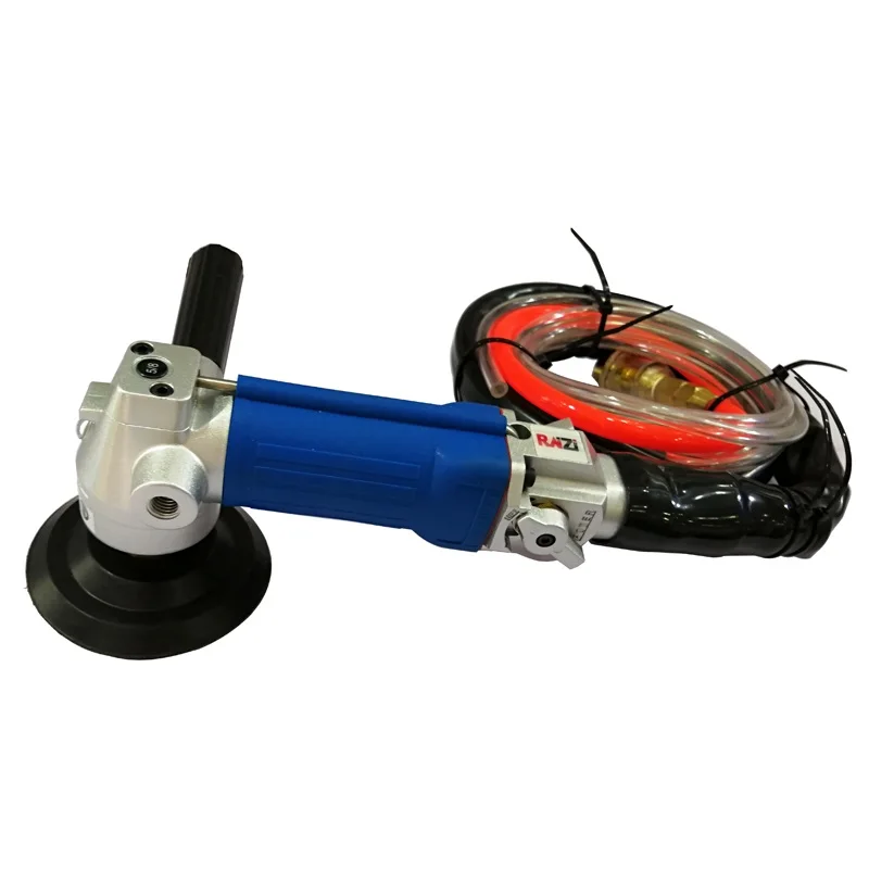 Pneumatic Wet Stone Polisher Sander Grinder Rear Exhaust for Granite Marble Quartz Concrete 5in 0-5500RPM M14 5/8-11 90PSI 16CFM