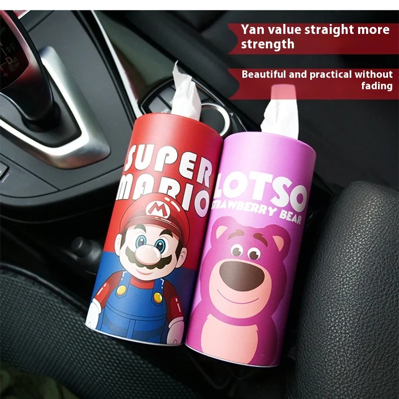 Super Mario Cartoon Car Paper Box Personalized Paper Tissue Cartridge In Car Use Creative Living Room Dining Room with 50 Tissue