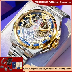 Oupinke Top Original Mann Uhr italienische Designer Zusammenarbeit Luxusmarke hochwertige Skelett automatische mechanische Armbanduhr