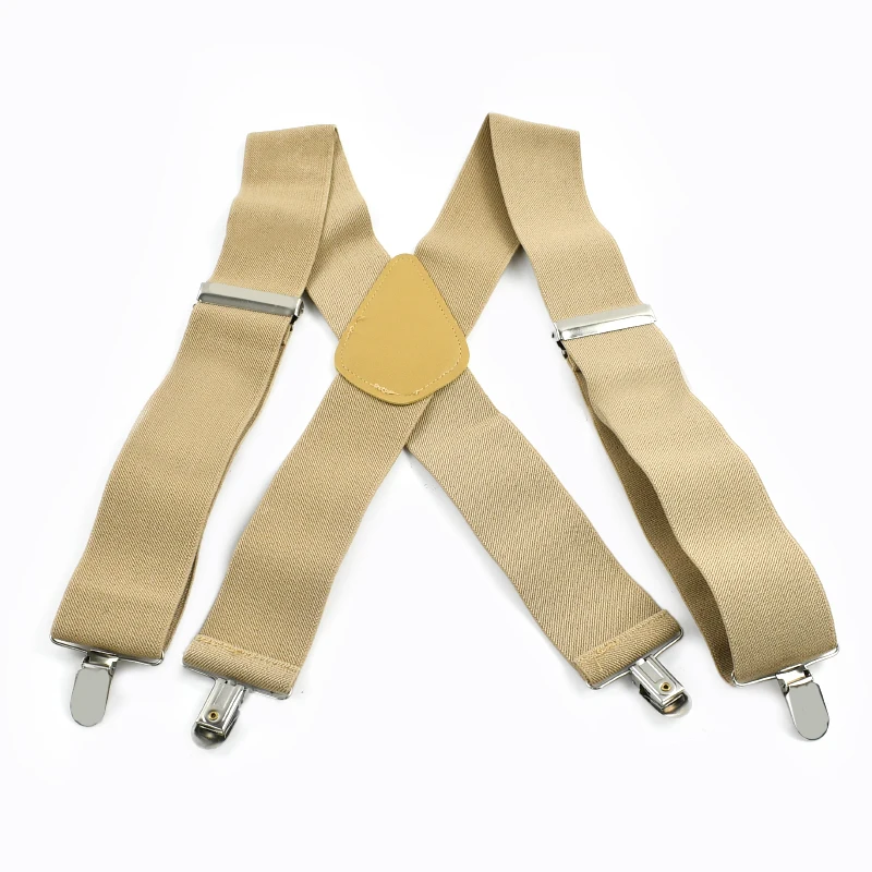 Men's Adjustable 5cm Wide Elastic Suspenders with Clips