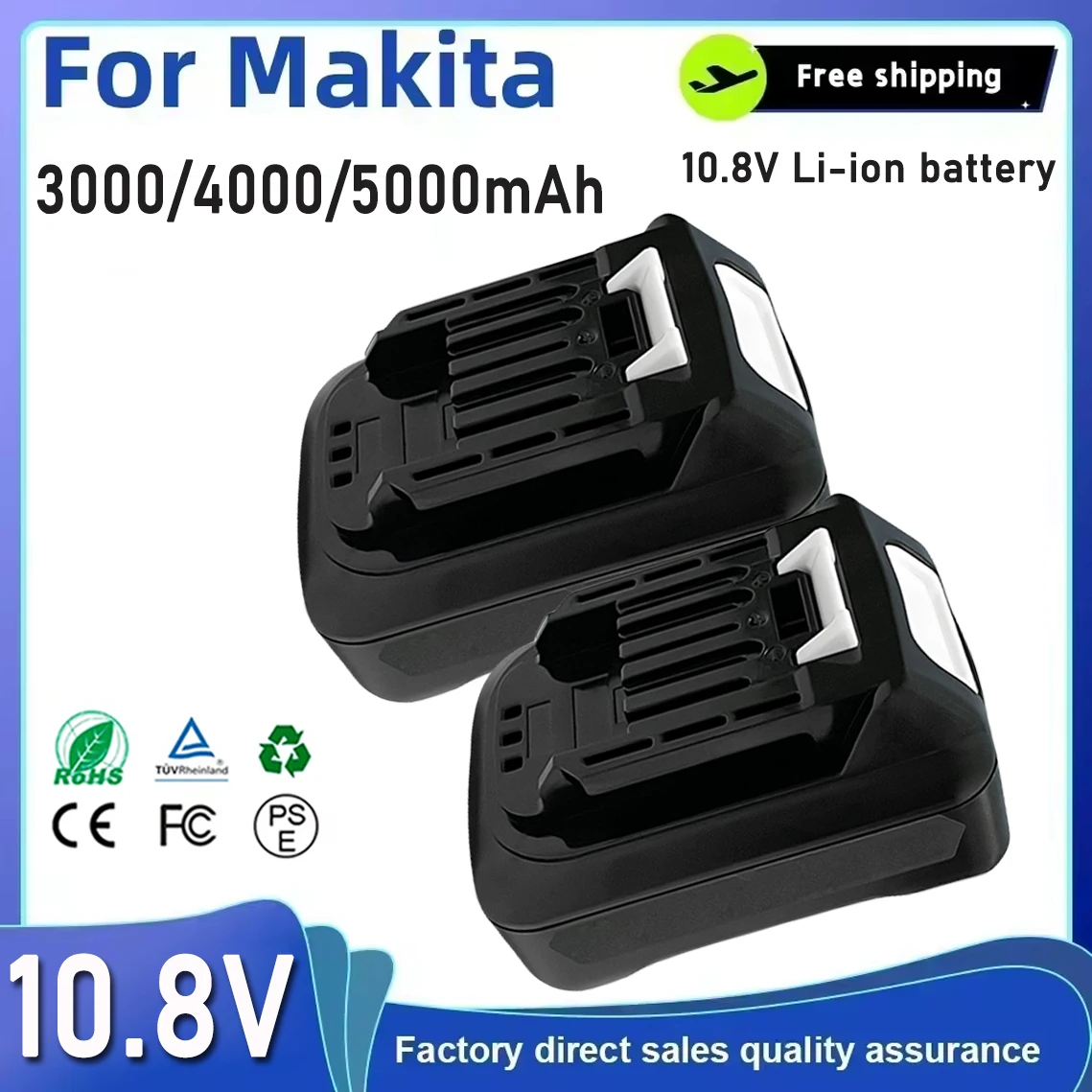 

k 5000mAh 10.8V For Makita 197390-1 BL1015 1973901 BL1021B BL1041B BL1015B BL1020B BL1040B Li-ion Battery