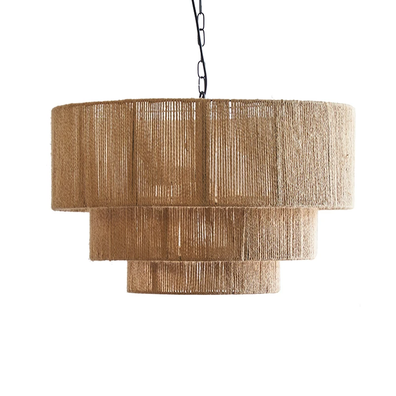 Nordic Retro Corda di Canapa Rattan Wabi Sabi Lampade A Sospensione A Led Soggiorno Sala Da Pranzo Complementi Arredo Casa Lampadario Camera Da