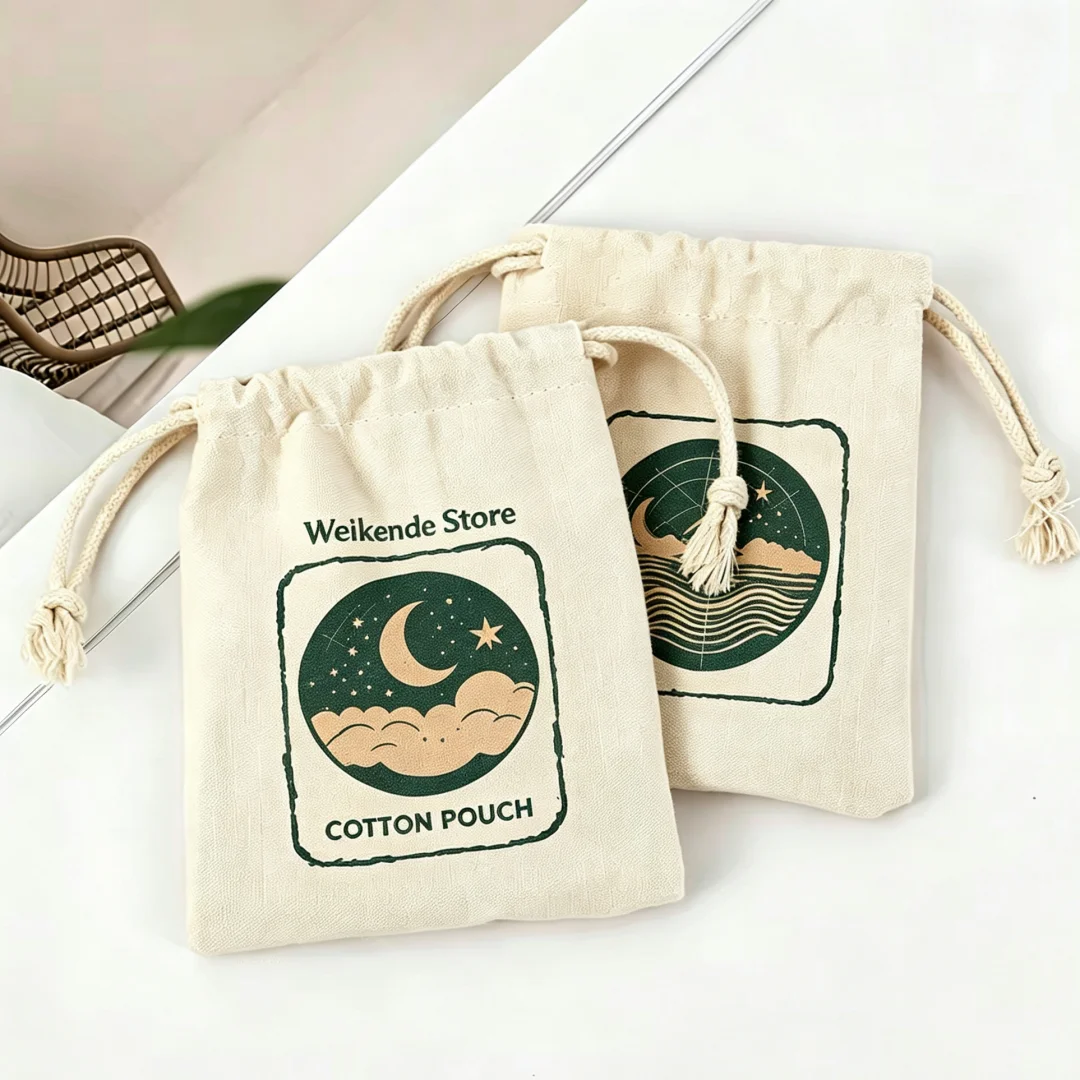 50pcs Personalized Cotton Burlap Jewelry Bag Nature Canvas Gift Bag for Necklace Earring Soap Organizer Pouch Bridesmaid Wedding