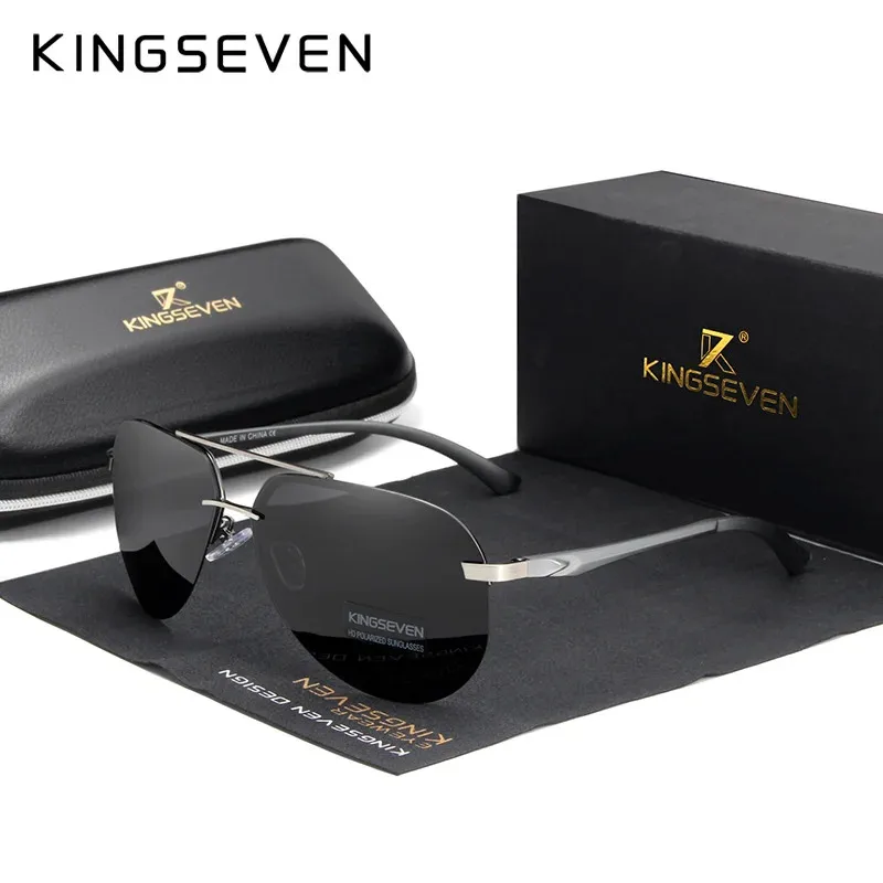 نظارات Kingseven الراقية بدون إطار، اختيار عصري وعصري، مع تصميم خفيف الوزن يجلب سحرًا وأناقة لا مثيل لها، مما يعزز صورةك بشكل مثالي