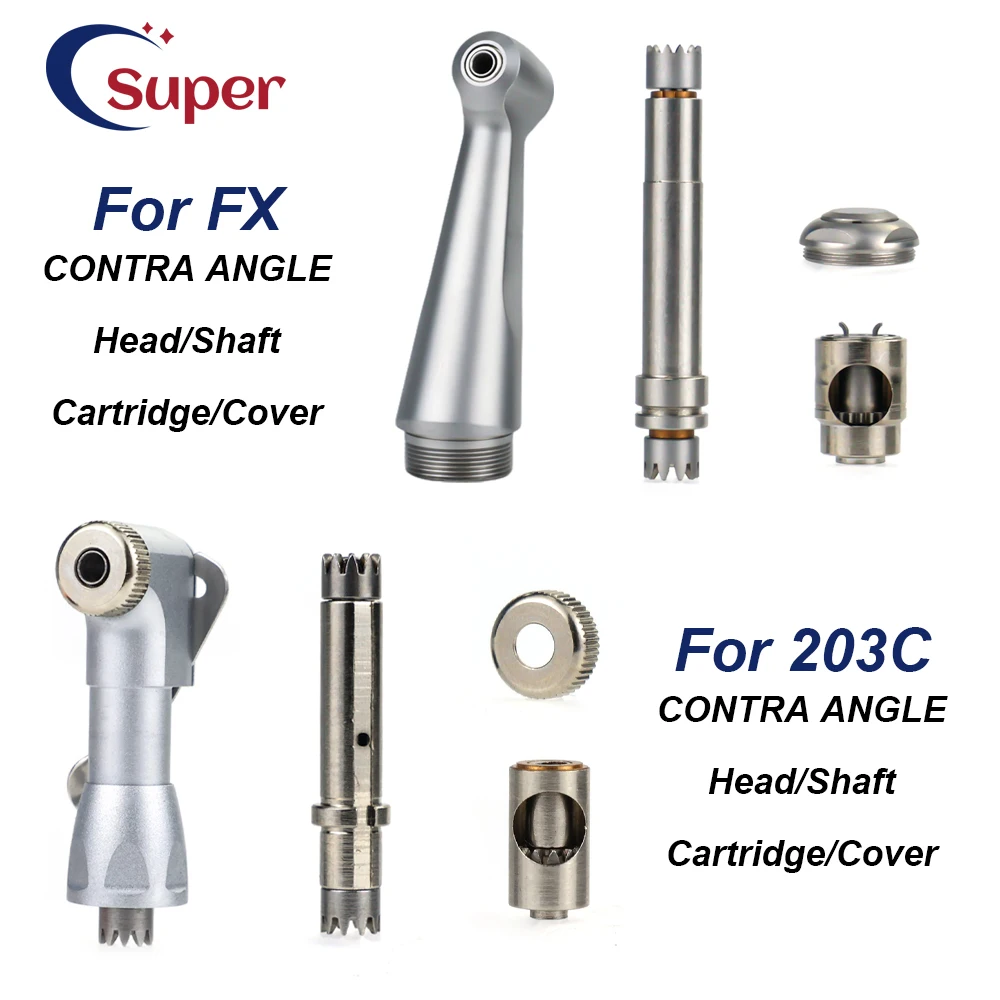 Dental Cartridge Middle Gear Low Speed Handpiece 203C Latch/FX Push Button Contra Angle Rotor Shaft Cover Fit Accessory