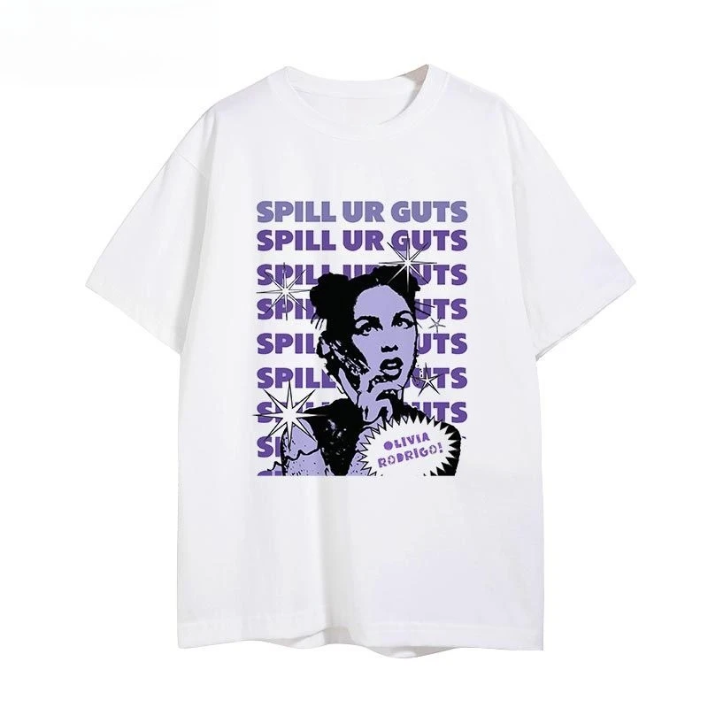 تي شيرت أوليفيا رودريجو للحفلات الموسيقية بأكمام قصيرة، للرجال والنساء الأوروبيين والأمريكيين في الصيف #1