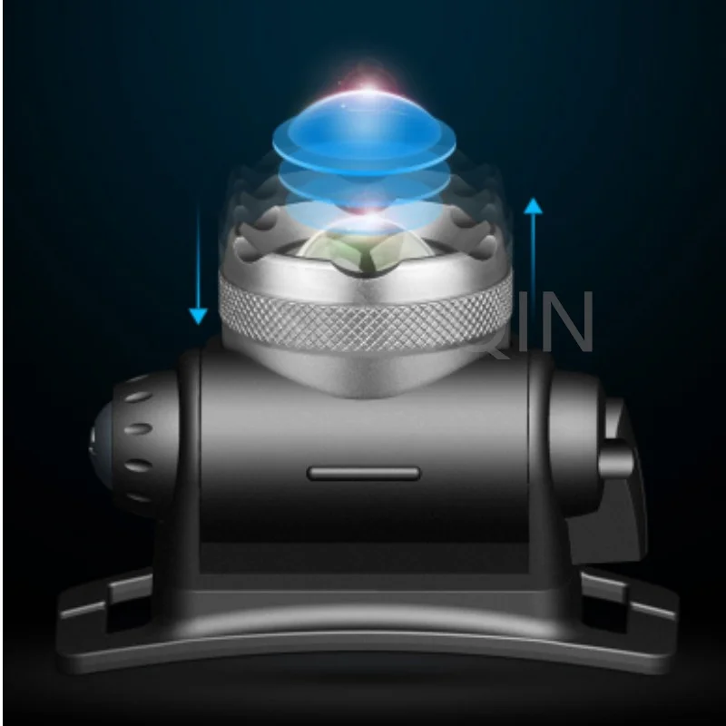 Linterna frontal impermeable con Sensor LED, linterna de cabeza con Zoom, 3 modos, recargable, para pesca, búsqueda y Camping