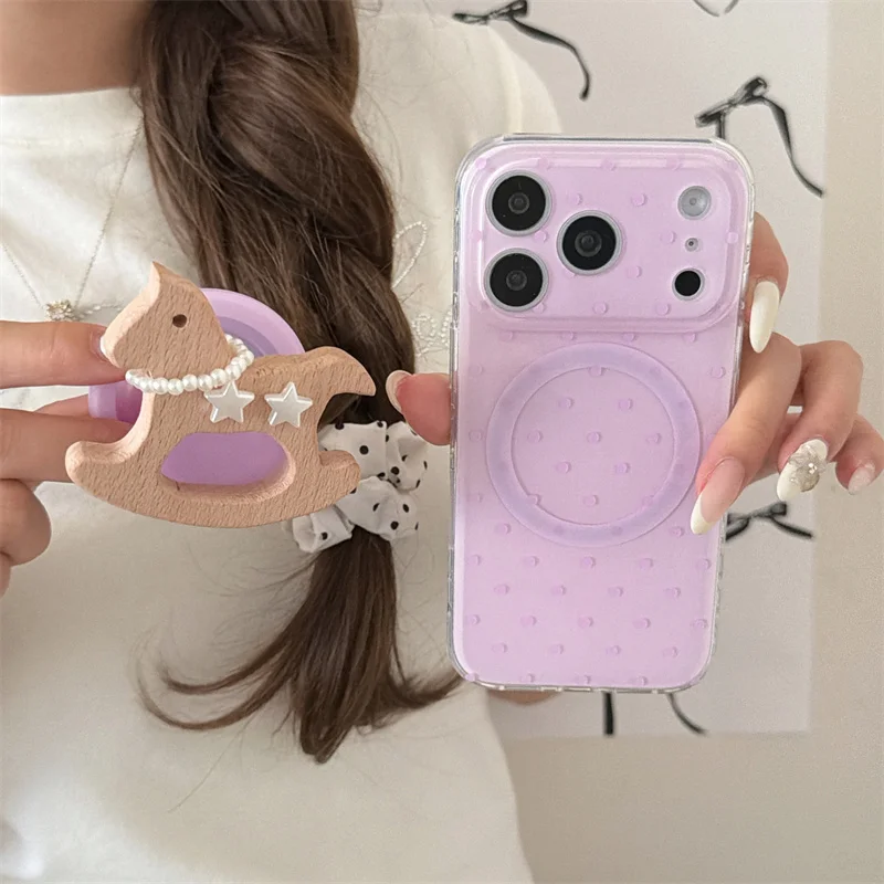 

Cute Bunny For MagSafe Phone Case for iPhone 14 15 16 17 Pro Max Shockproof Protective Cover Aesthetic Kawaii Case with