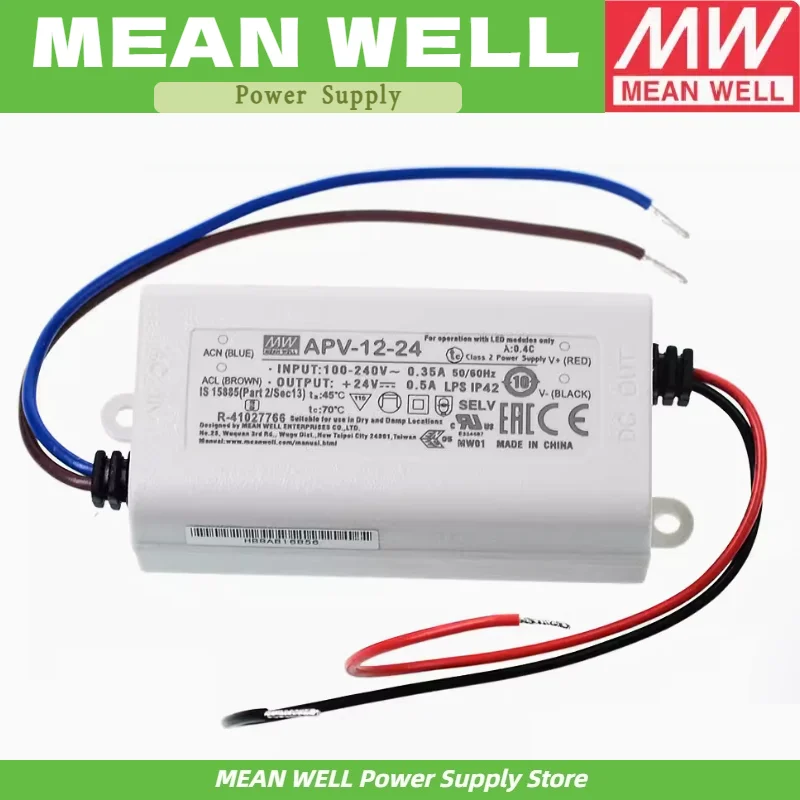 MEAN WELL APV-12 APV-12-12 APV-12-24 Single Output Switching Power Supply APV-12 12V 24V