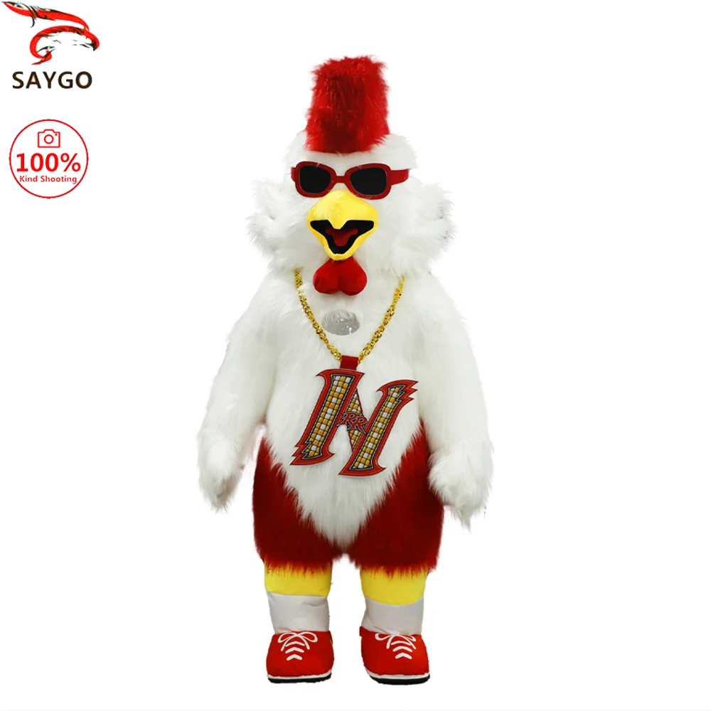 SAYGO Cool Rooster Inflatable Costume Mascot Parade Adult Cosplay Birthday Halloween Party Event Plush Set