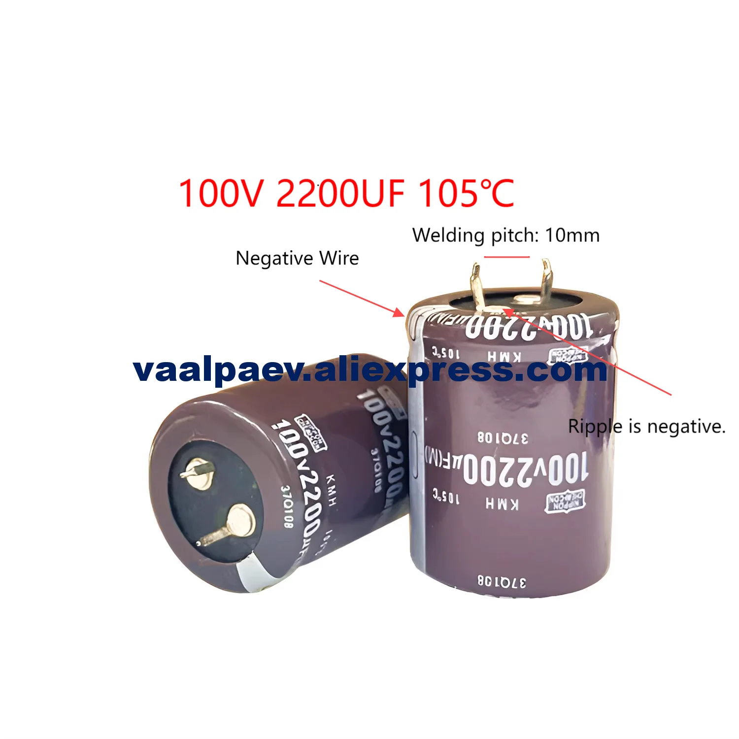 

10pcs 100V2200UF High Power Capacitor for Audio Amplifier Welder Inverter High Frequency Low Resistance KMG Series 105C