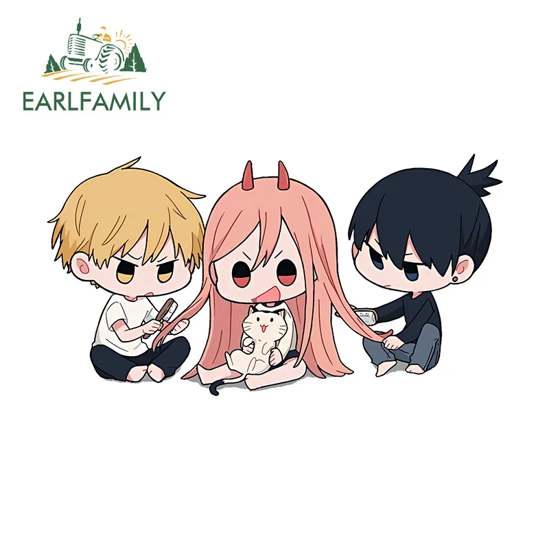 

EARLFAMILY 13cm x 6.9cm Power And Friends Car Sticker Interesting Anime Caravan Decal Waterproof Motorcycle Racing Helmet Decor