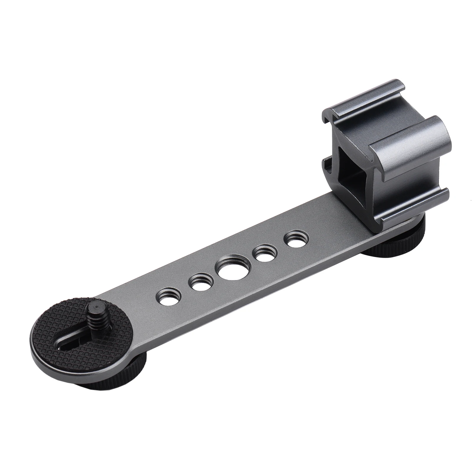 Andoer Cold Shoe Mount Bracket Extension Bar Triple 1/4 Inch & 3/8 Inch Thread for Gimbal Stabilizer Tripod Camera Flash Light