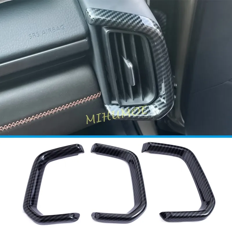 3Pcs Interior Center Console Dashboard Air Vent Cover Trims For Mazda CX-50 CX50 2023 2024 2025 Carbon Fiber LHD