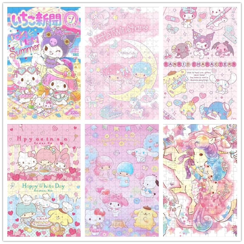 

Sanrio Hello Kitty Kuromi Little Twin Stars Пазлы Мультяшное искусство Хобби ручной работы Дети Интеллект Игрушки для снятия стресса