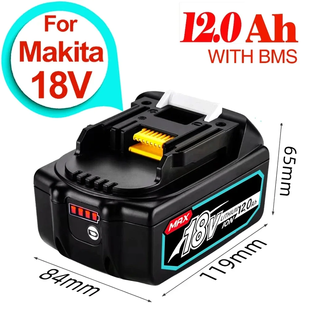 

Аккумуляторная батарея Makita 18 в 12,0 1850 Ач для электроинструментов Makita со стандартной заменой литий-ионных аккумуляторов LXT BL1860 6000 В мАч