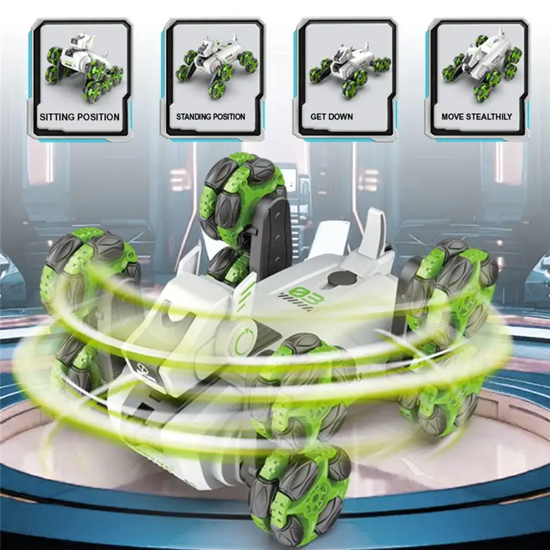CYGJ-Intelligent Mechanical Spray Dog Mode RC Stunt Dog Remote Control Robot 360 Rotation Drift Music Kid Toy Gift White