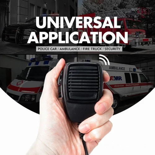 Imagen 2 del producto Bocina de advertencia para vehículo, 12V, 24V, 200W, 8 tonos, altavoz de sirena de emergencia para policía, micrófono de mano, sistema de alarma de altavoz de fuego