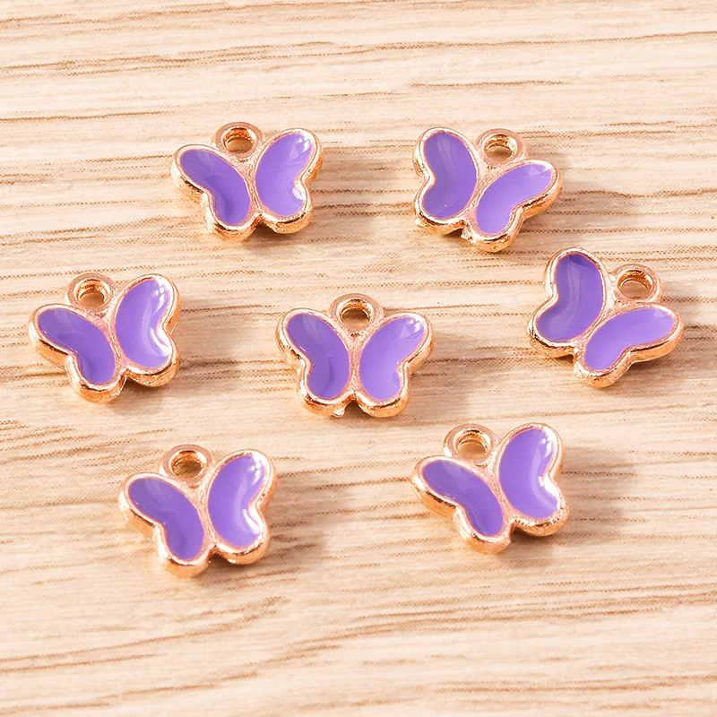 Tusember 30 Stück/Set Emaille Mini Niedliche Schmetterling-Anhänger für Ohrhänger Armband Tier-Anhänger DIY Schmuckherstellung Zubehör – Detail 3