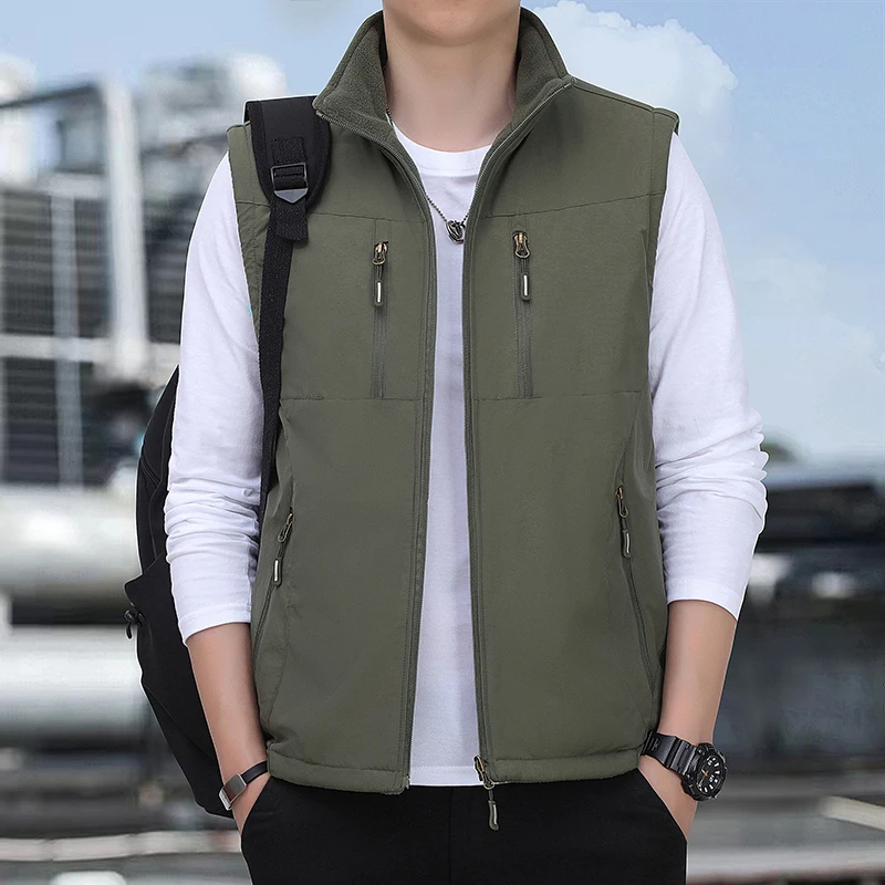 

Men's long-sleeved autumn double-sided outdoor loose-style middle-aged and elderly blazer of high-quality fleece jacket