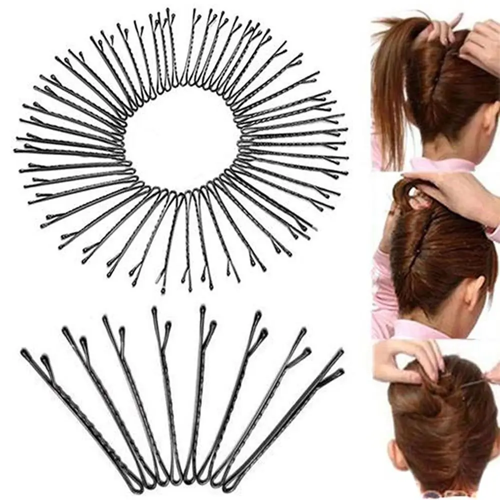 Beauty Salon Women's Wave Streamline Simple Design Black Hair Pins Hair Styling Hair Barrette Invisible Hair Clips