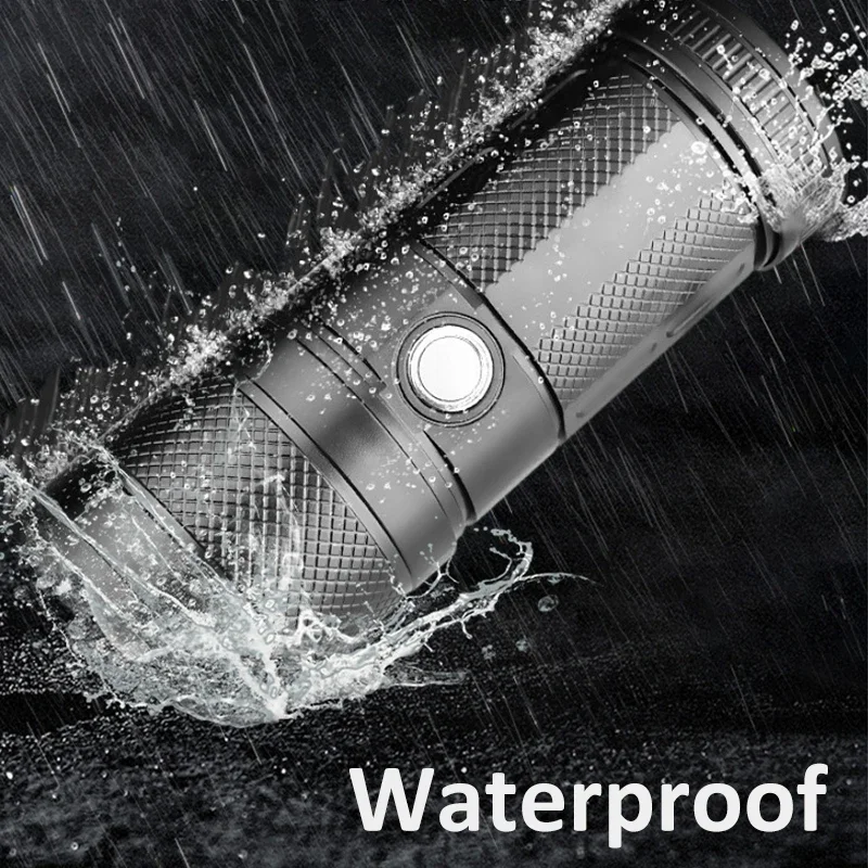 Super Bright P50 LED Flashlight USB Rechargeable Flashlights Portable Multi-functional Work Light Waterproof Torch