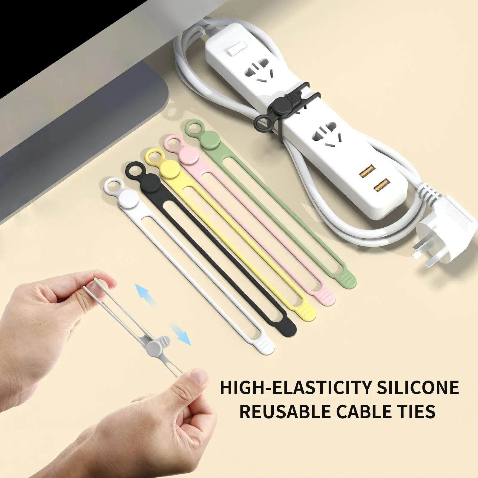 UMUST Extra-Long Reusable Cable Ties,Silicone Cable Straps,Cord Ties,Cable Cord Wire Organizer for Home,Office,Travel(7.1\