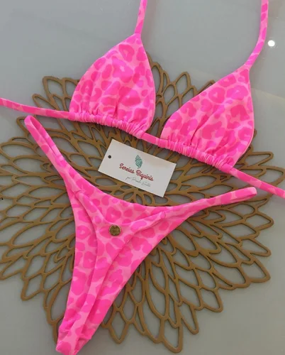 Imagen 2 del producto Traje de baño para mujer, conjunto de Bikini Sexy con estampado de leopardo, ropa de playa a rayas, traje de baño de verano, traje de baño de dos piezas con Tanga, Biquinis