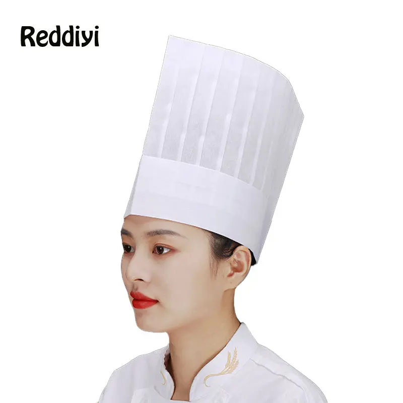 Chapeau de Chef pour femme, couvre-chef Non tissé, épais, jetable, idéal pour la cuisine, hôtel, hiver, 20 pièces