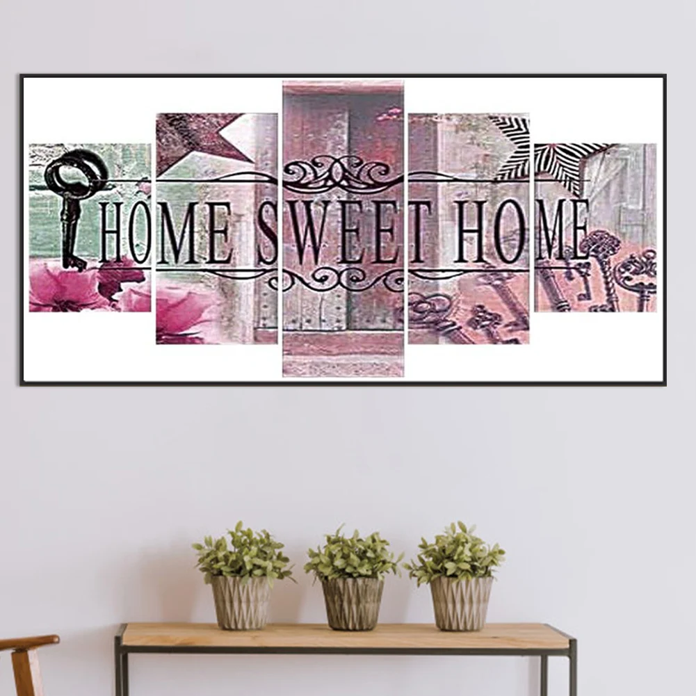 

HOME 95x45cm 5D DIY Full Drill Round Diamond Painting Kit Home Wall Room Decor