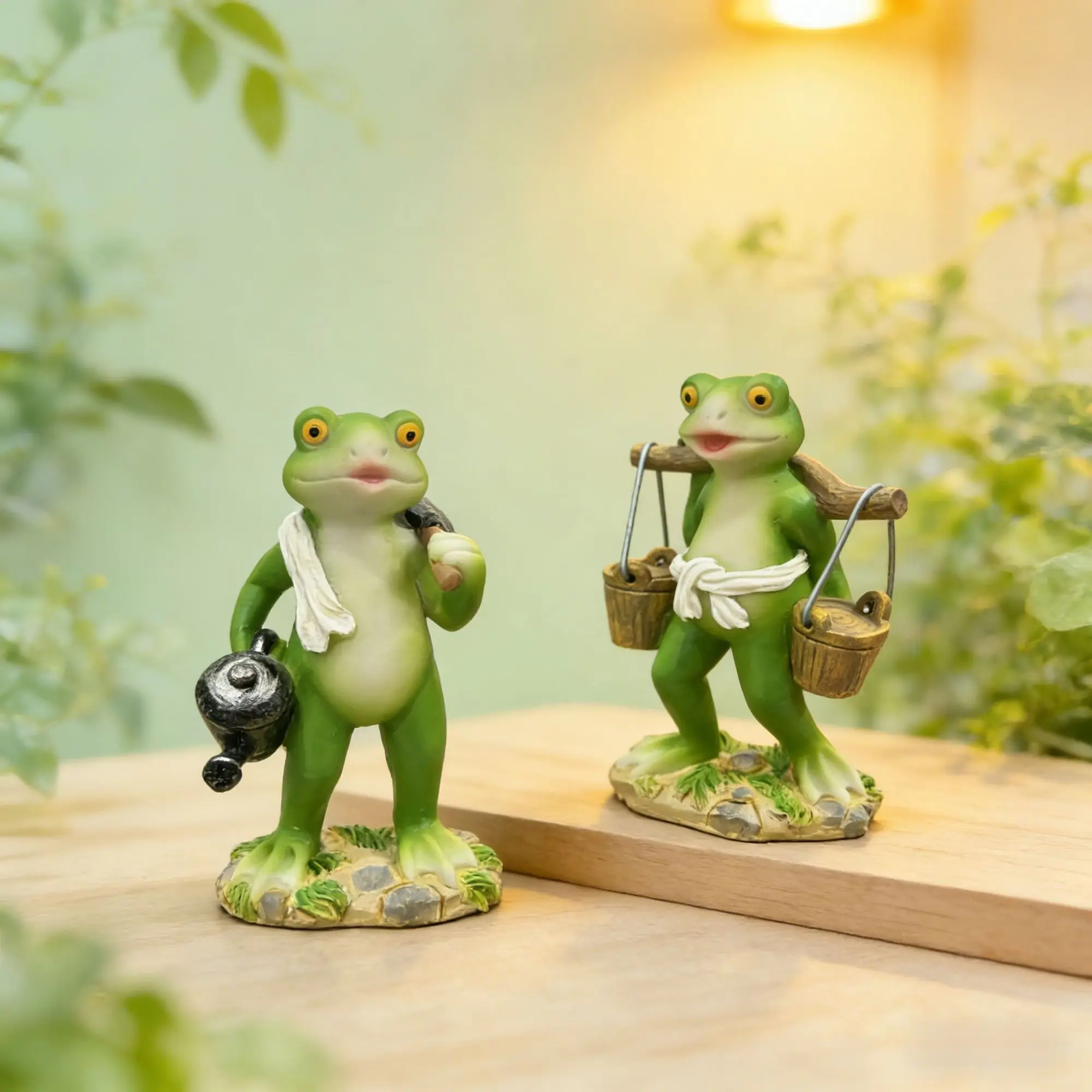 Garden balcony landscaping decorations - small frog planter, creative resin craft ornament
