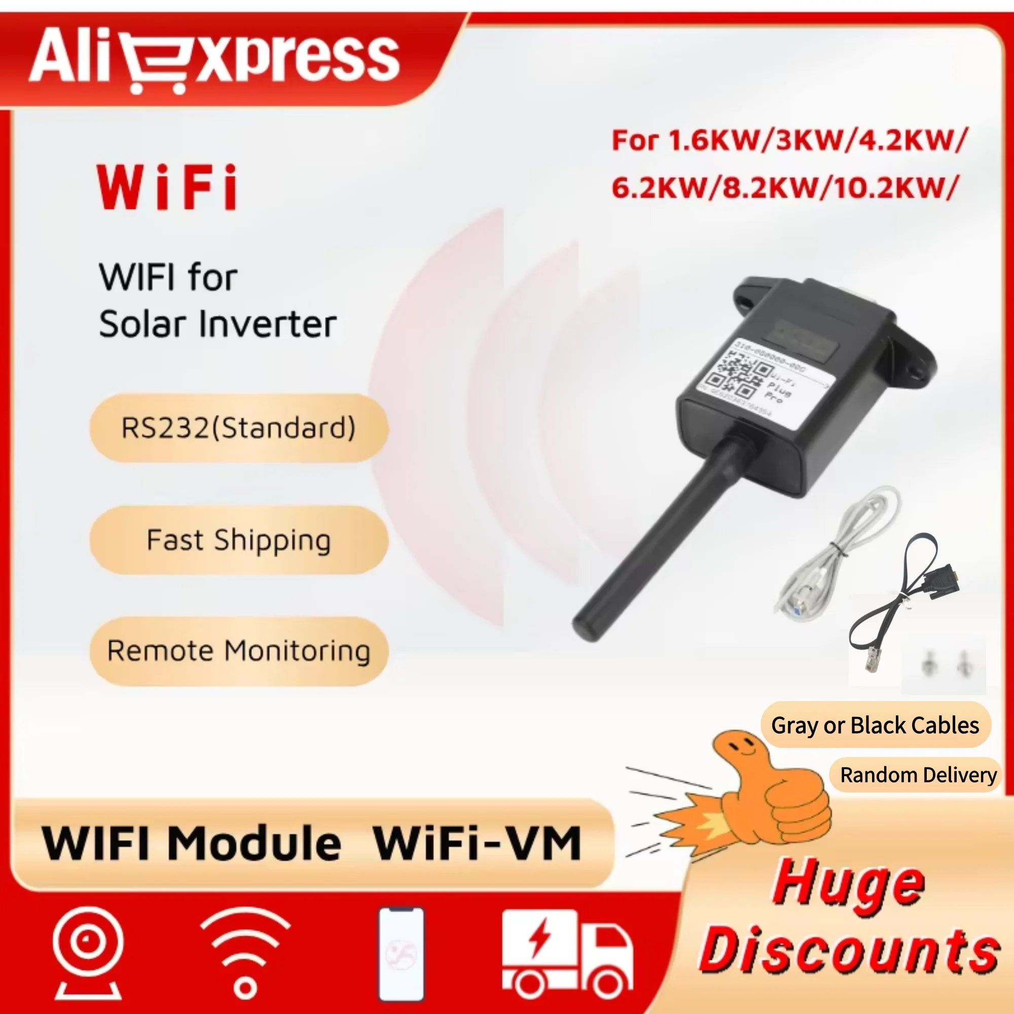 

YINGFA WiFi Module for Off Grid Hybrid Solar Inverter,RS232 Remote Monitoring Wireless Device,ABS Stable Connection Mobile APP