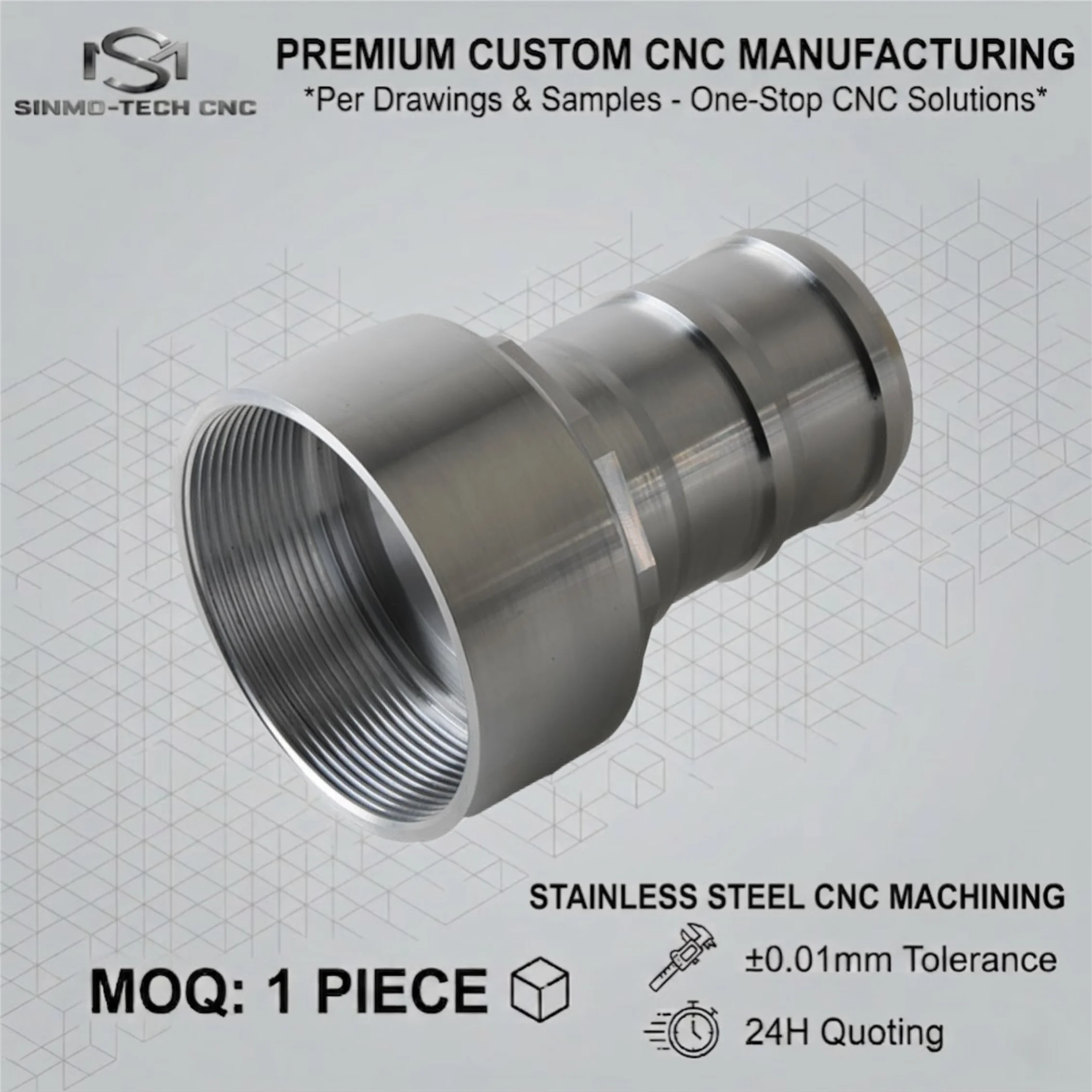 Stainless Steel CNC Turning Milling Service, Custom Precision Metal Component Prototype OEM ODM Machining Fabrication Parts