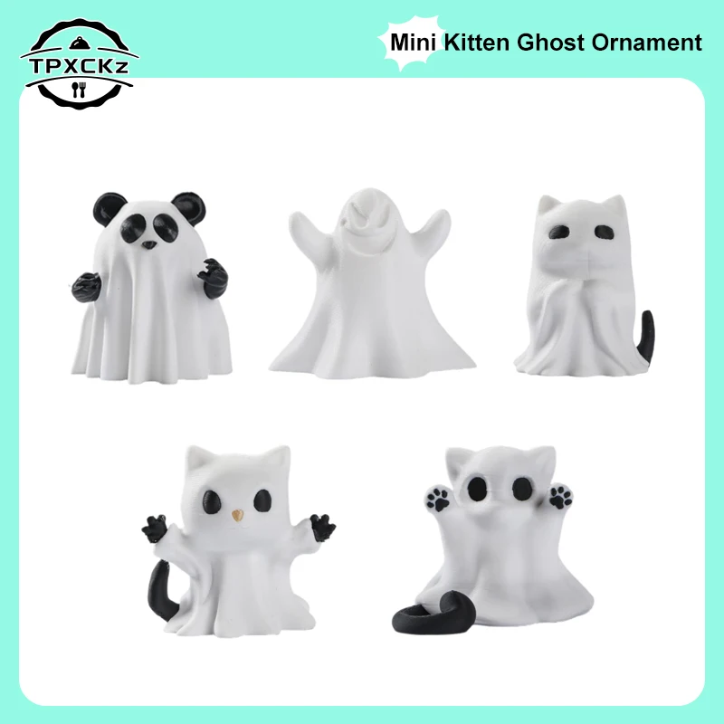 Mini Panda Kätzchen Geist Ornamente Angst Desktop Atmosphäre Halloween Gefühl Senden Freundin Katze Geschenk Hause Dekoration Handwerk