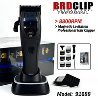 BRDCLIP 91688 Magnetic Levitation Professional Hair Clipper 8800RPM with Charging Base Men's Hair Trimmer Barber Haircut Machine