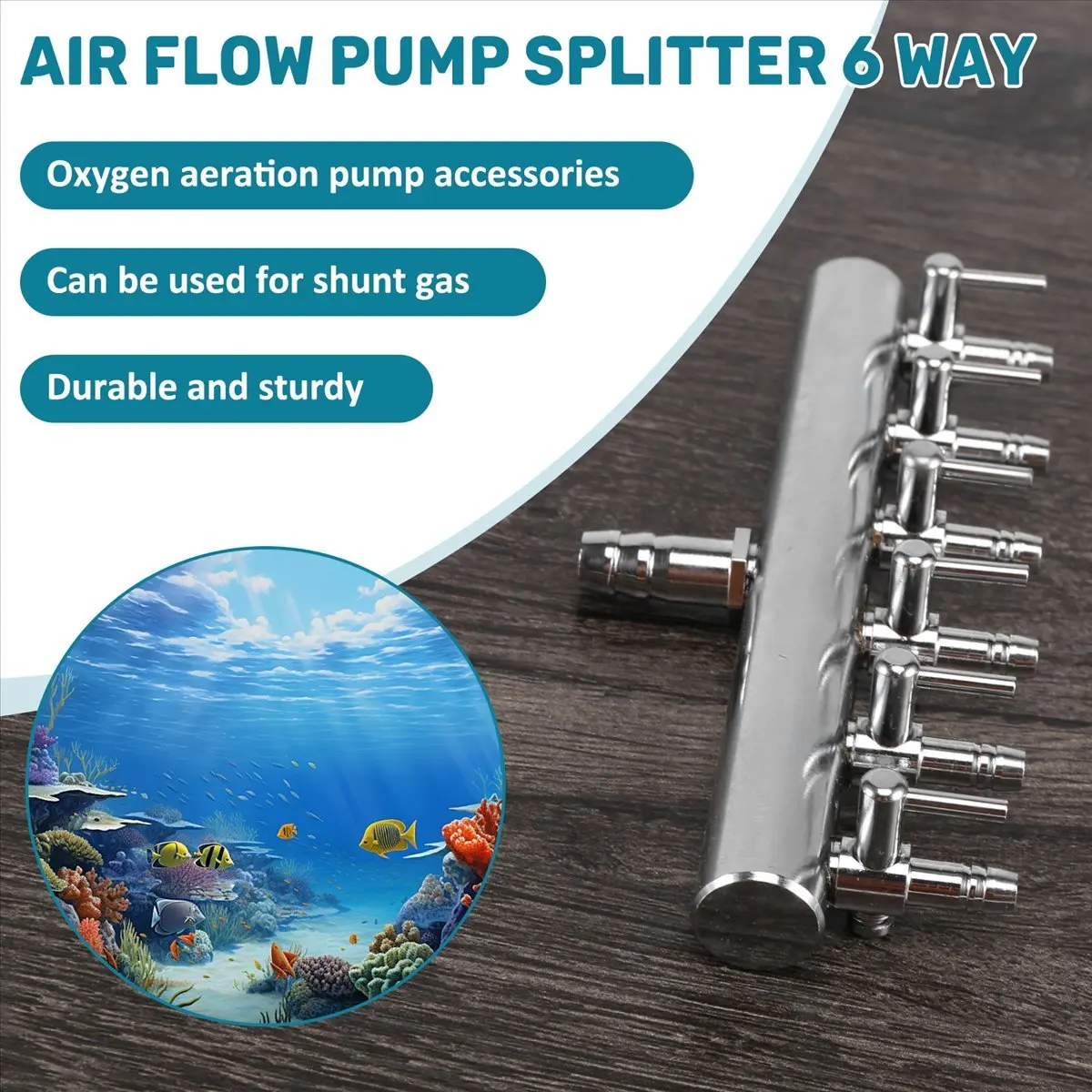 ●Aquarium Air Flow Splitter Fish Tank Air Control Valve Oxygen Distributor Fish Tank Air Pump Accessories 6 Way-ABFB