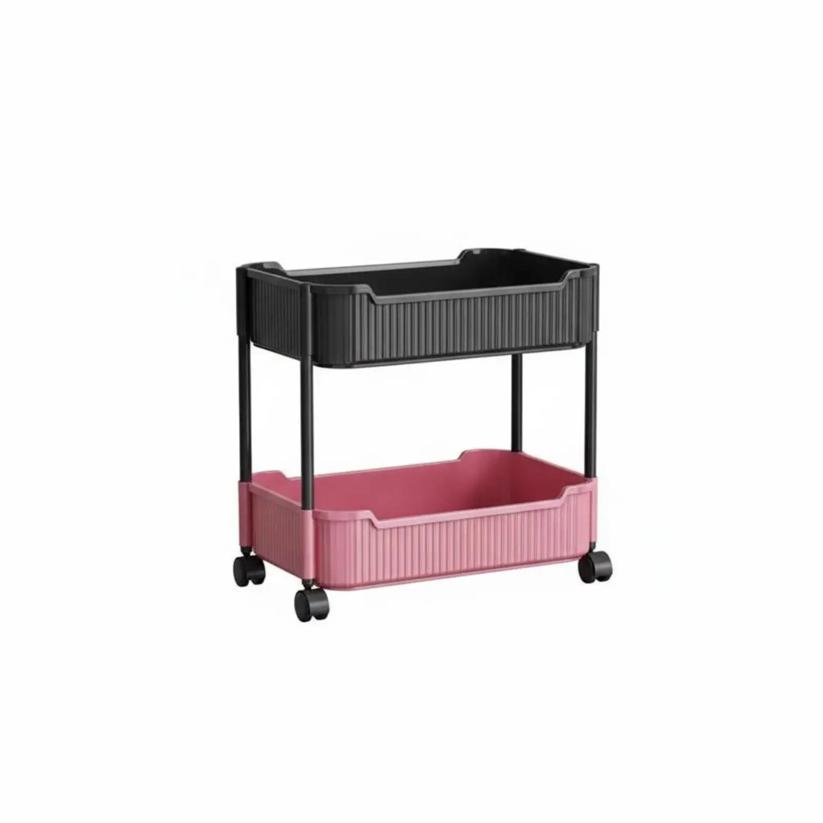 Wheeled Storage Cart with 360 Degree Casters for Kitchen Living Room Multi Purpose Rolling Rack Sturdy ABS