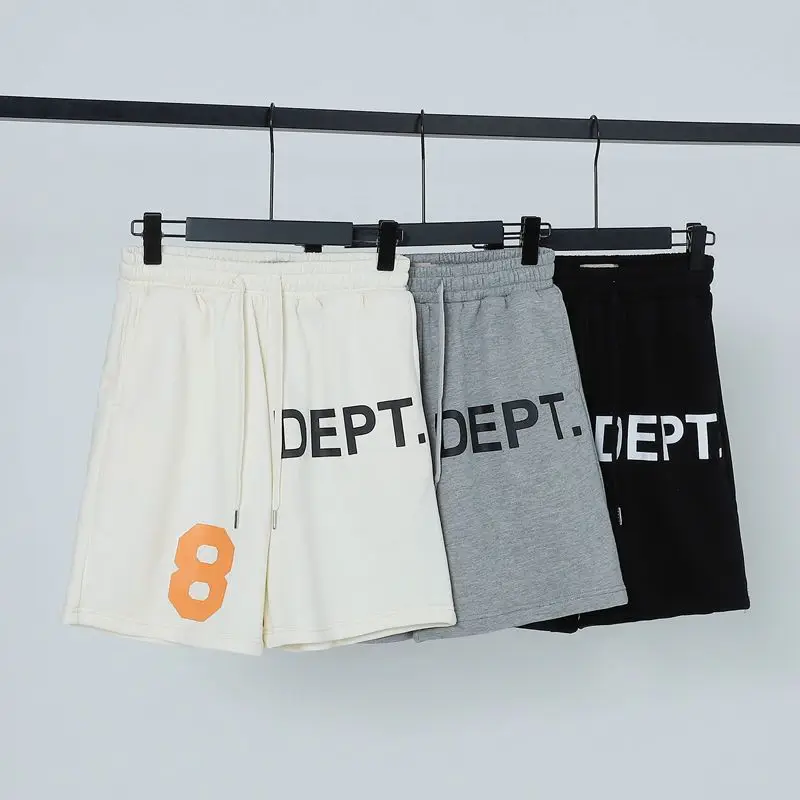 

New high street five-point pants loose letter LOGO pure cotton casual shorts men's tide 8-character printing